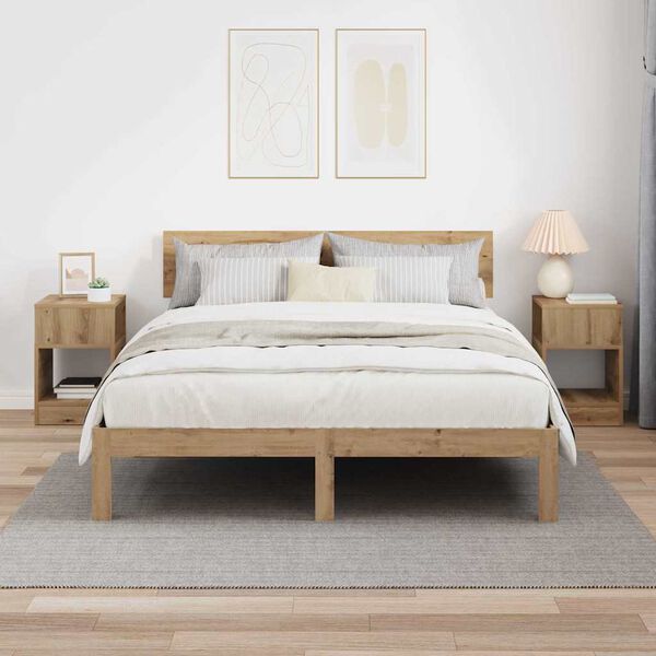 vidaXL Stranska miza 2 pcs Umetni hrast 30,5 x 30 x 45 cm