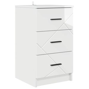 vidaXL Nočna omarica Bela z visokim sijajem 38 x 38 x 66 cm