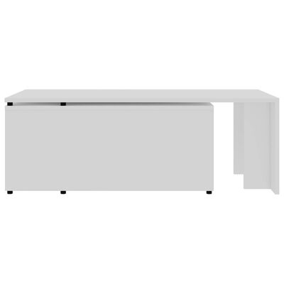 vidaXL Klubska mizica bela 150x50x35 cm iverna plošča