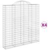 vidaXL Obokane gabion ko&scaron;are 4 kosa 200x30x200/220 cm pocinkano železo