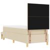 vidaXL Postelja z vzmetnico z vzmetnico krema 80 x 200 cm blago
