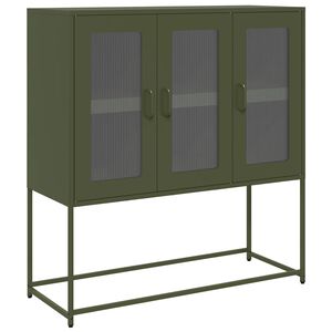 vidaXL Komoda olivno zelena 100,5x39x107 cm hladno valjano jeklo