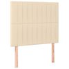 vidaXL Box spring postelja z vzmetnico LED krem 120x190 cm blago