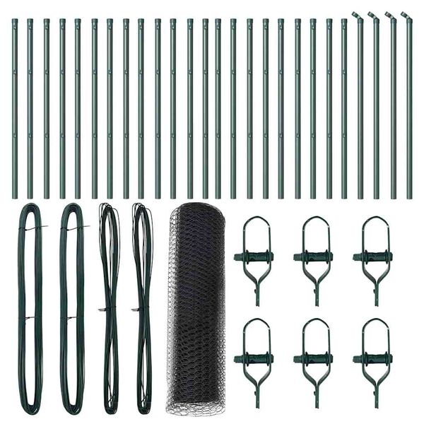 vidaXL Steber ograje. Siva 50 x 0,6 m (25 mm mreža) Jeklo in PVC