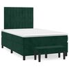 vidaXL Box spring postelja z vzmetnico temno zelena 120x200 cm žamet