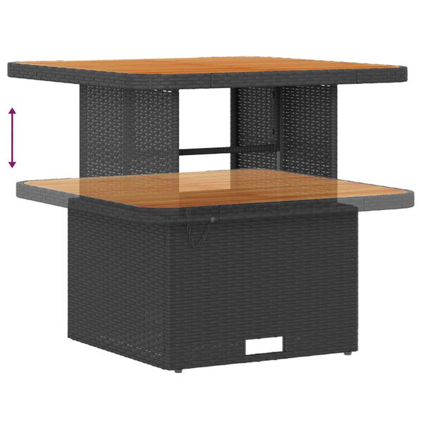 vidaXL Vrtna sedežna garnitura 8 pcs Črna poli ratan