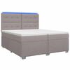 vidaXL Postelja boxspring z vzmetnico Taupe 200 x 200 cm Blago
