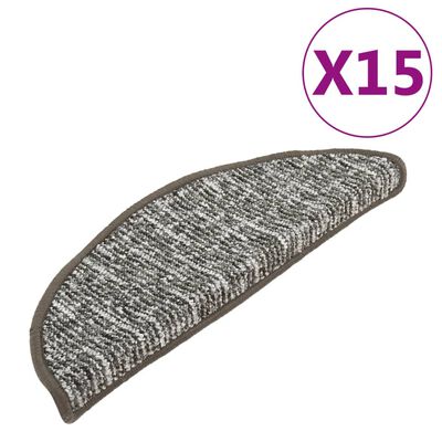 vidaXL Preproge za stopnice 15 kosov antracitne 65x21x4 cm