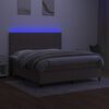 vidaXL Box spring postelja z vzmetnico LED taupe 180x200 cm blago