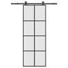 vidaXL Drsna vrata z opremo 76x205 cm ESG steklo in aluminij