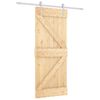 vidaXL Drsna vrata Naravna in bela 80 x 210 cm Trdna borovina