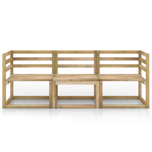 vidaXL Vrtni kavč trosed zelena impregnirana borovina