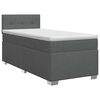 vidaXL Postelja boxspring z vzmetnico Temno siva 90 x 190cm Blago