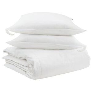 vidaXL Komplet odej z blazino 3 pcs Bela Perje