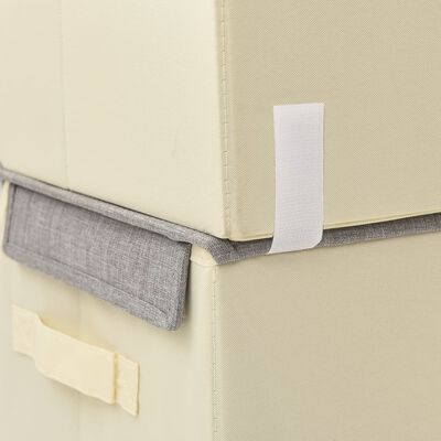 vidaXL Zložljive škatle s pokrovom 8 kosov blago sive in krem
