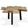 vidaXL Klubska mizica iz prave tikovine 80x70x38 cm