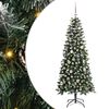 vidaXL Umestno božično drevo Zelena 150 cm PVC, plastika in jeklo