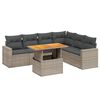 vidaXL Vrtna sedežna garnitura 7-delna z blazinami siv poli ratan