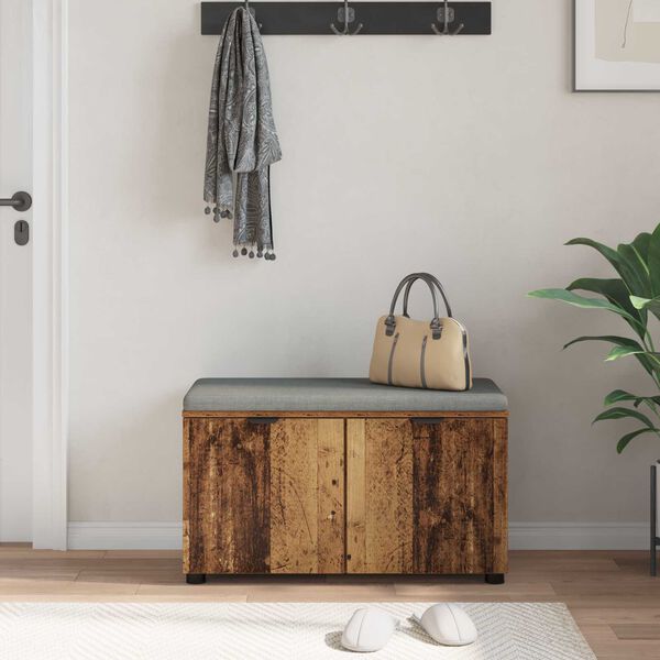 vidaXL Haldna klop z blazino s shranjevanjem Star les 80 x 46 x 46 cm