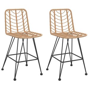 vidaXL Barski stolček 2 kosa 45x56x103,5 cm PE ratan in jeklo