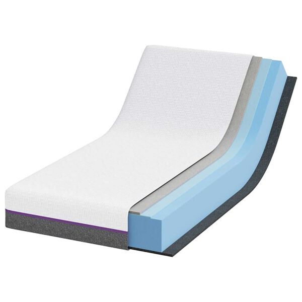 vidaXL Vzmetnica Bela in siva 80 x 160 cm Spominska pena