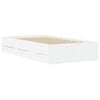 vidaXL Posteljni okvir s predali bel 90x190 cm inženirski les