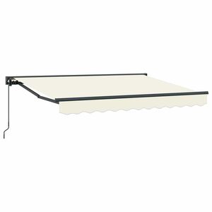vidaXL Ročno zložljivo senčilo Krem 2,5 x 2 m Poliester s PU premazom