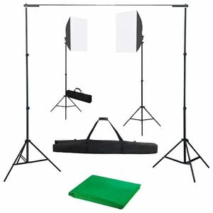 vidaXL Komplet za fotografski studio s softbox svetilkami in ozadjem