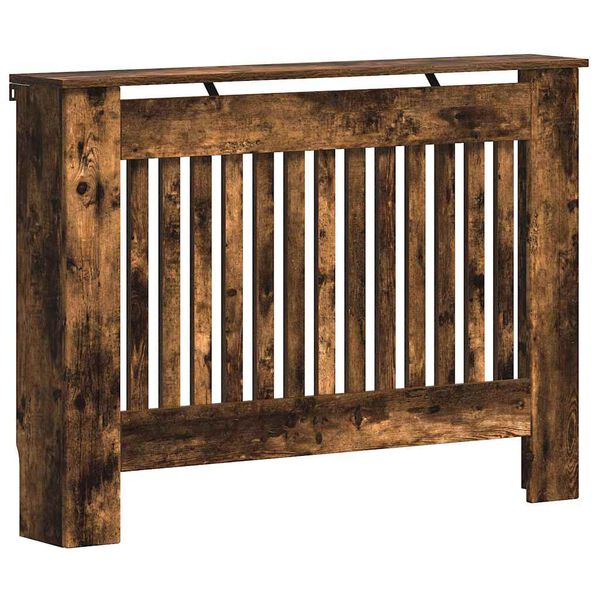 vidaXL Pokrov radiatorja Dimljeni oreh 112 x 19 x 81,5 cm