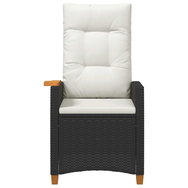 vidaXL Naslonjač z čajem z blazino 62 x 64 x 112 cm poli ratan