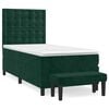 vidaXL Box spring postelja z vzmetnico temno zelen 90x190 cm žamet