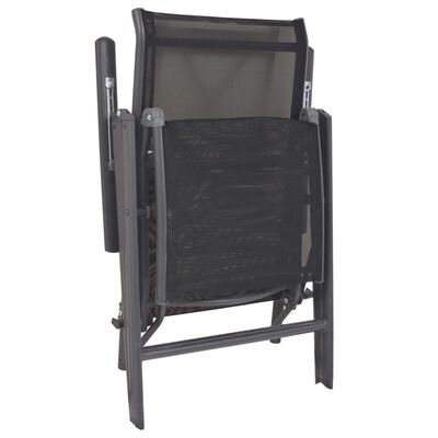 vidaXL Nastavljiv stol aluminij in tekstilen črn