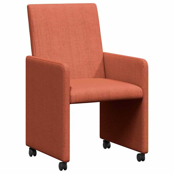vidaXL Jedilni stoli s kolesi 2 pcs Rdeče oranžna 57 x 66 x 94 cm