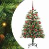 vidaXL Umestno božično drevo z LED lučmi Zelena 150 cm PVC in kovina