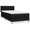 vidaXL Box spring postelja z vzmetnico črna 90x200 cm blago