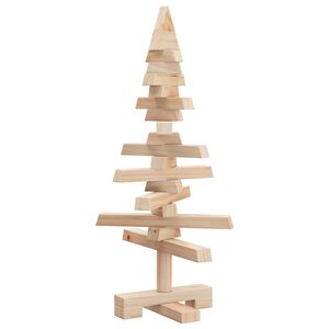 vidaXL Lesena novoletna jelka za okras 60 cm trdna borovina