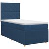 vidaXL Postelja boxspring z vzmetnico Modra 90 x 190 cm Blago