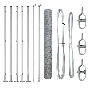 vidaXL Steber ograje. Srebrna