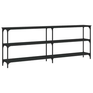 vidaXL Konzolna mizica črna 200x29x75 cm inženirski les