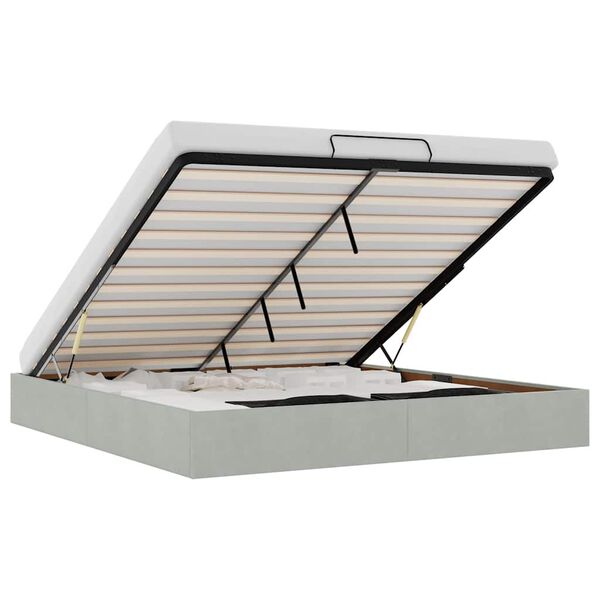 vidaXL Otomanski posteljni okvir brez vzmetnice Svetlo siva 160x200 cm