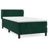 vidaXL Box spring postelja z vzmetnico temno zelen 90x190 cm žamet