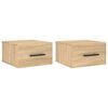 vidaXL Stenska nočna omarica 2 kosa sonoma hrast 35x35x20 cm