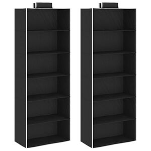 vidaXL Viseč organizator za omaro 2 kosa s 6 policami blago