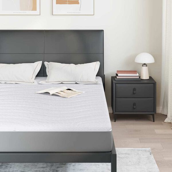 vidaXL Nadvložek Bela 140 x 200 cm Pletenina