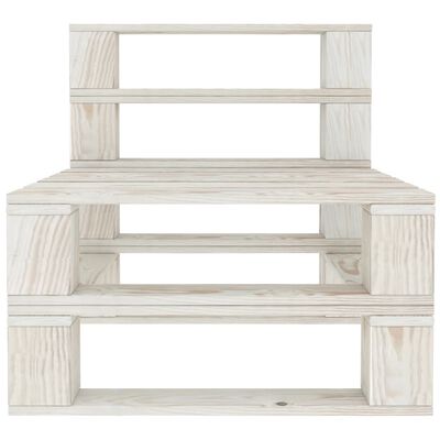vidaXL Vrtni kavč iz palet bel trosed lesen