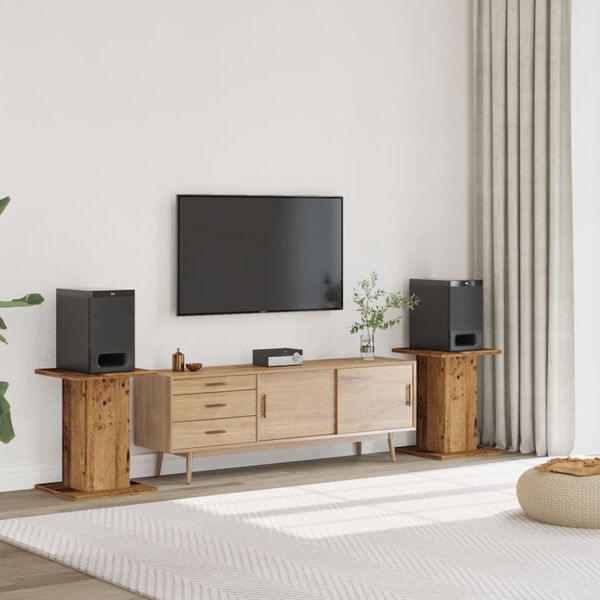 vidaXL Stojalo za zvočnike 2 kosa starinski les 30x30x60 cm inž. les