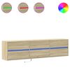 vidaXL Stenska TV omarica z LED lučkami sonoma hrast 180x31x45 cm