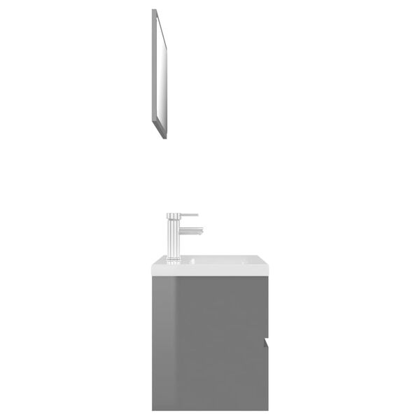 vidaXL Komplet kopalni&scaron;kega pohi&scaron;tva visok sijaj sive barve iverna pl.