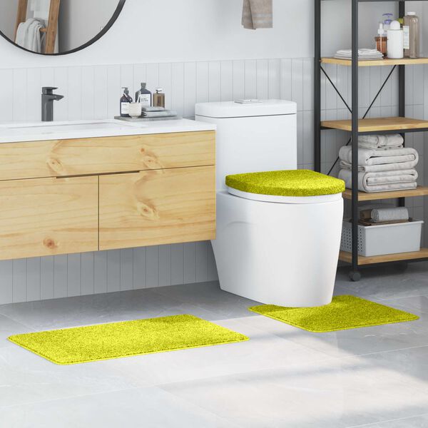 vidaXL Set protidrsnih kopalnih preprog 3 pcs Zelena PP