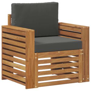 vidaXL Zunanji kavč Masivno akacijevo les in poliester Naravna